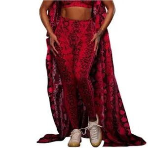 Ivy Park x Adidas Red All Over Print Tights/Leggings Small